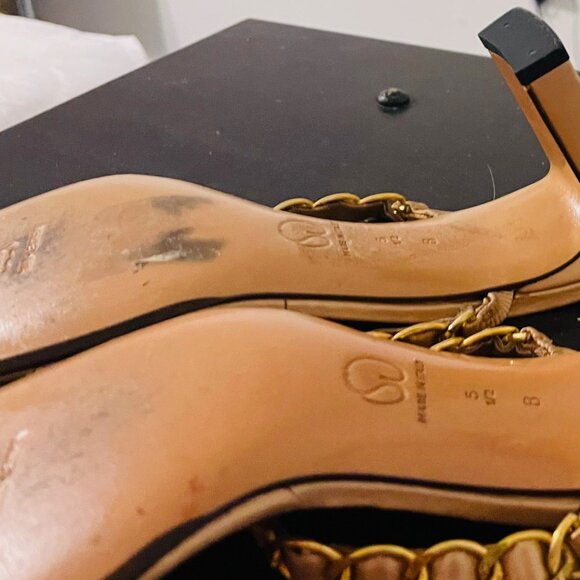 ST. JOHN, Gold Chain, Slip-On Sandal, Heels, Size 5.5 - Picture 6 of 6